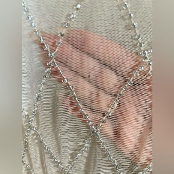 ASOS design Diamanté Side Slit Mesh Midi Skirt NWT - Picture 7 of 7